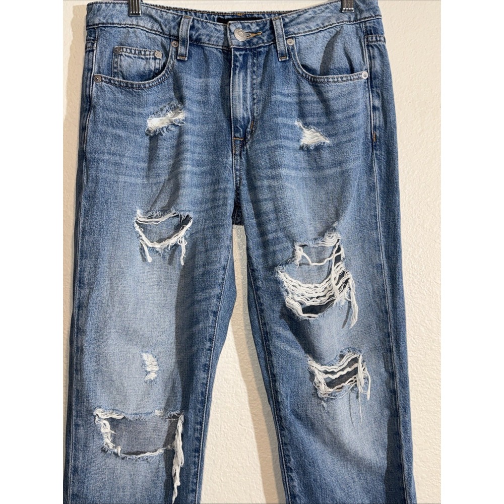 Aeropostale Boyfriend Jeans‎ Womens Size 6 Mid Rise Distressed Denim Grunge